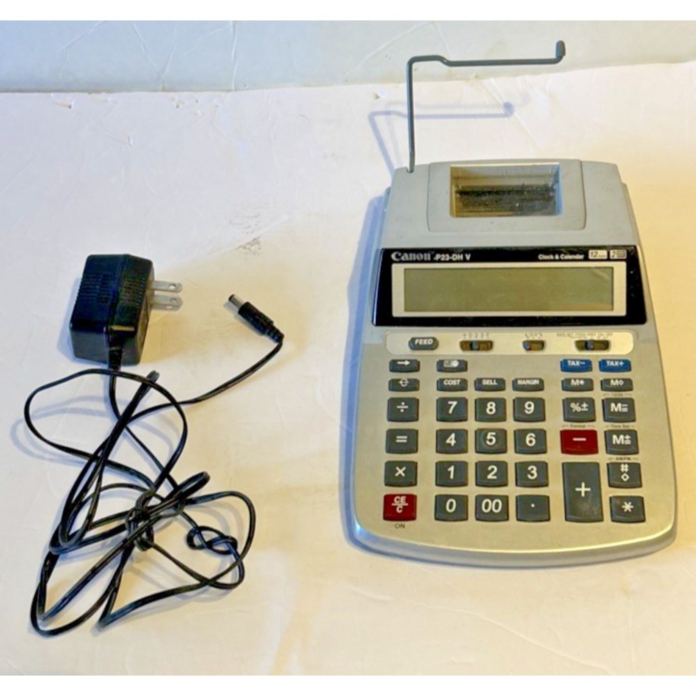 Canon P23-DH V Desktop 2 Color Printing Calculator 12 Digits XL Display‎ Tested